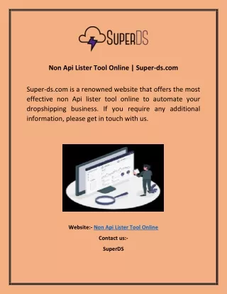 Non Api Lister Tool Online Super-ds