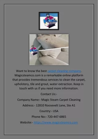 Carpet Cleaning Company | Magicsteamco.com