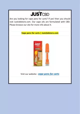 Vape pens for carts  Justcbdstore.com