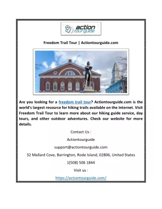 freedom trail tour actiontourguide com