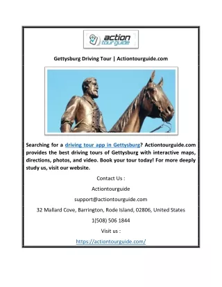gettysburg driving tour actiontourguide com