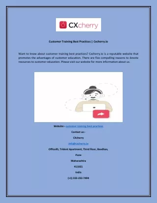 Customer Training Best Practices  Cxcherry.io