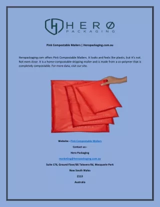 Pink Compostable Mailers  Heropackaging.com