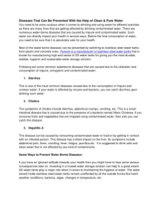 diseases that can be prevented with the help