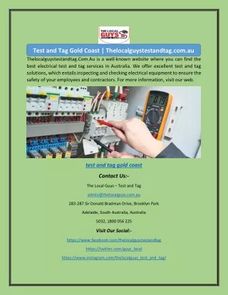 test and tag gold coast thelocalguystestandtag