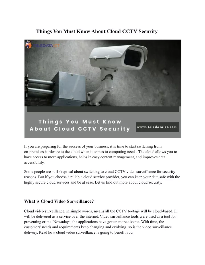 things you must know about cloud cctv security