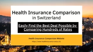 Health Insurance Comparison in Switzerland – Easily Find the Best Deal Possible