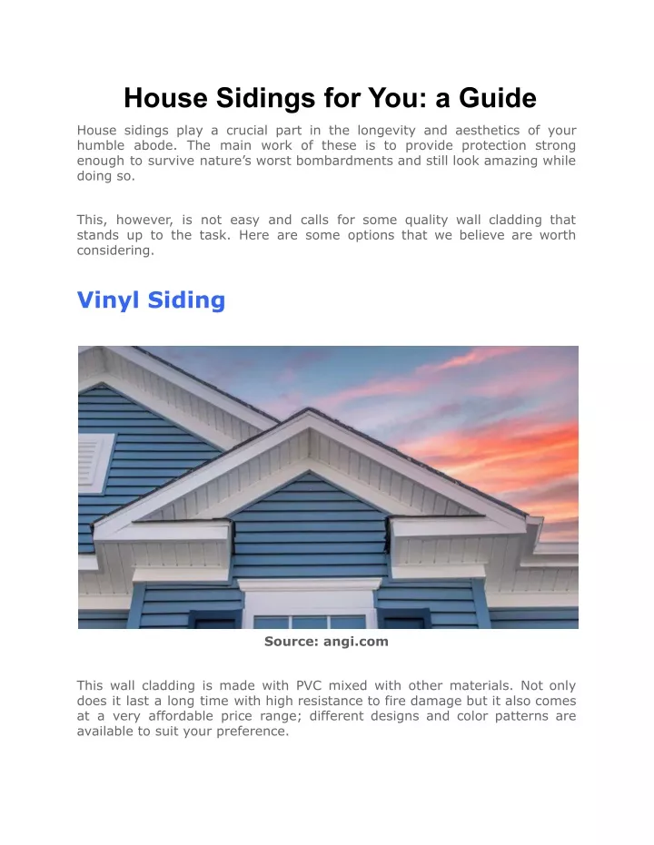 house sidings for you a guide