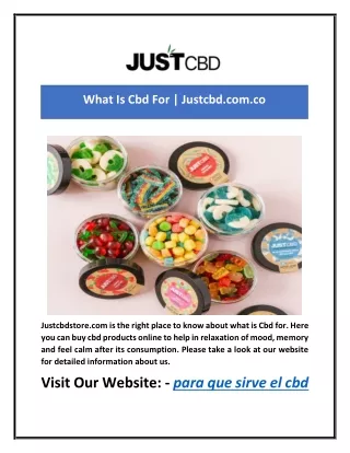 what is cbd for justcbd com co
