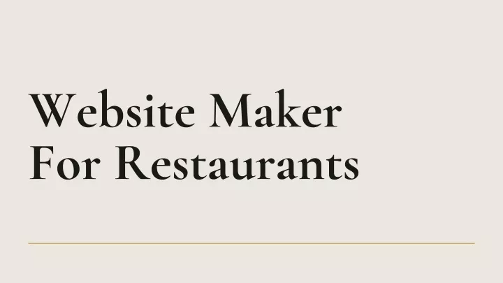website maker for restaurants
