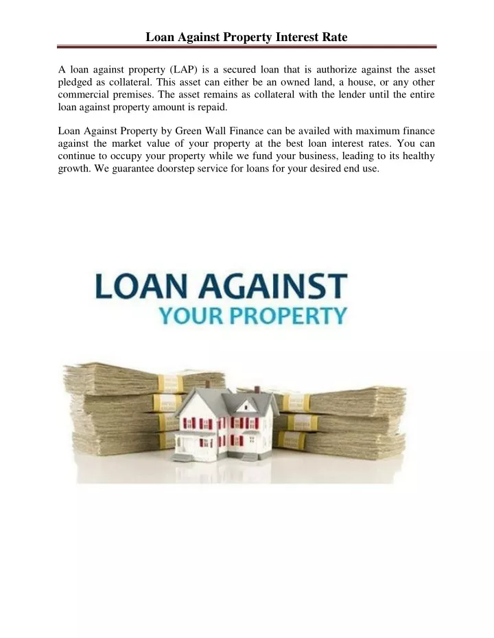 loan against property interest rate