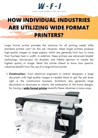 How are Individual Industries Utilizing Wide Format Printers?