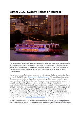 easter 2022 sydney points of interest