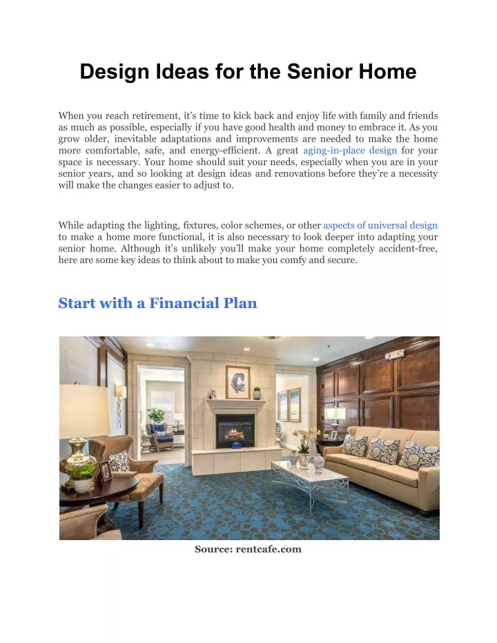 design ideas for the senior home