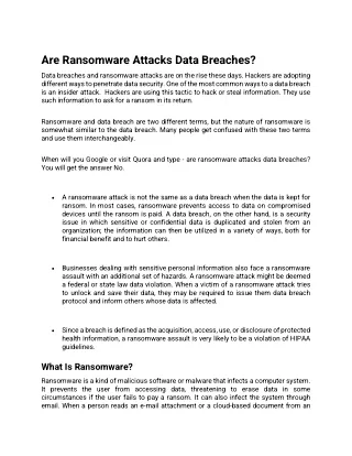 Are Ransomware Attacks Data Breaches