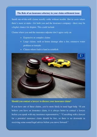 The Role of an insurance attorney in your claim settlement issue