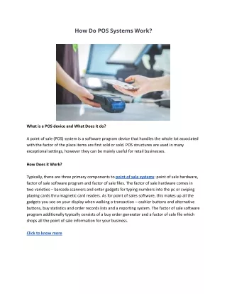 how do pos systems work