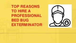 TOP REASONS TO HIRE A PROFESSIONAL BED BUG EXTERMINATOR