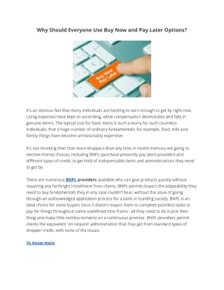 why should everyone use buy now and pay later