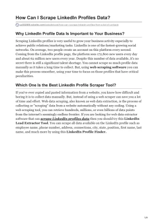 how can i scrape linkedin profiles data