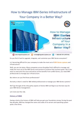 how to manage ibm iseries infrastructure of your