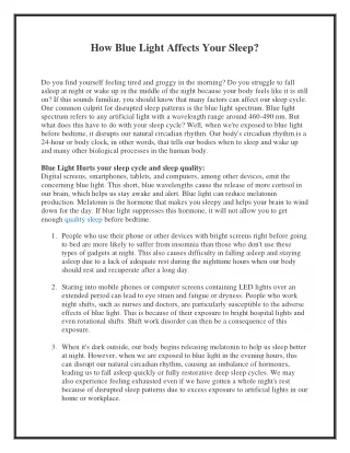 how blue light affects your sleep