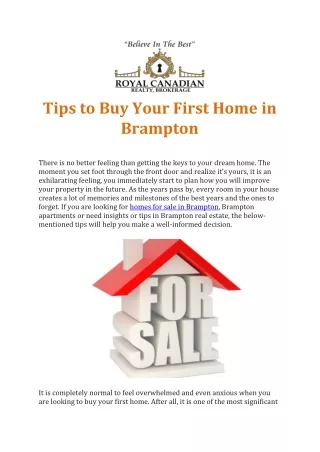 Tips to Buy Your First Home in Brampton-converted