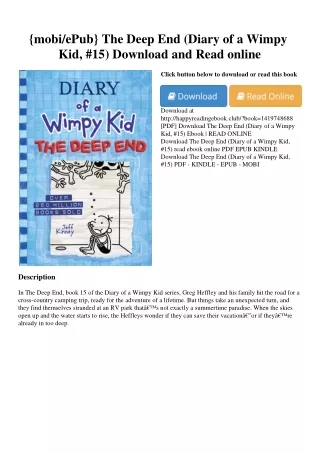 {mobi/ePub} The Deep End (Diary of a Wimpy Kid  #15) Download and Read online