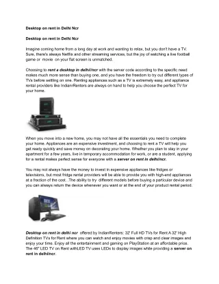 desktop on rent in delhi ncr