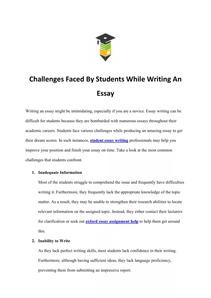 challenges faced by students while writing an
