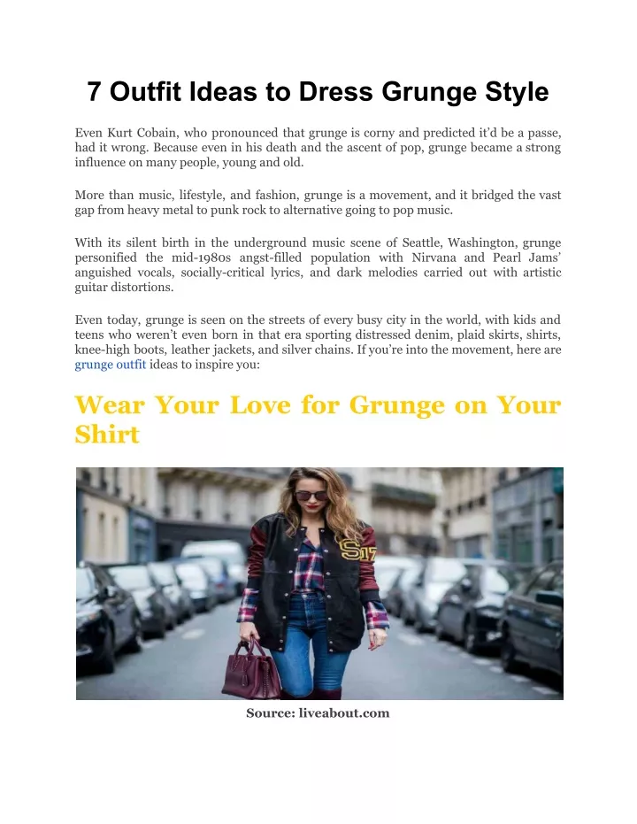 7 outfit ideas to dress grunge style