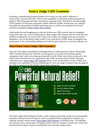 What To Know Before Using Tamra Judge CBD Gummies Shark Tank? Peruse!