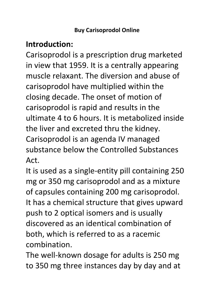 buy carisoprodol online