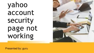 yahoo account security page not working