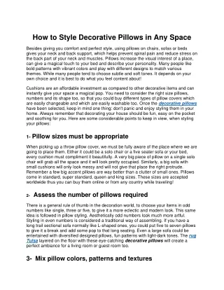 decorative pillows