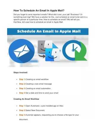 How To Schedule An Email In Apple Mail