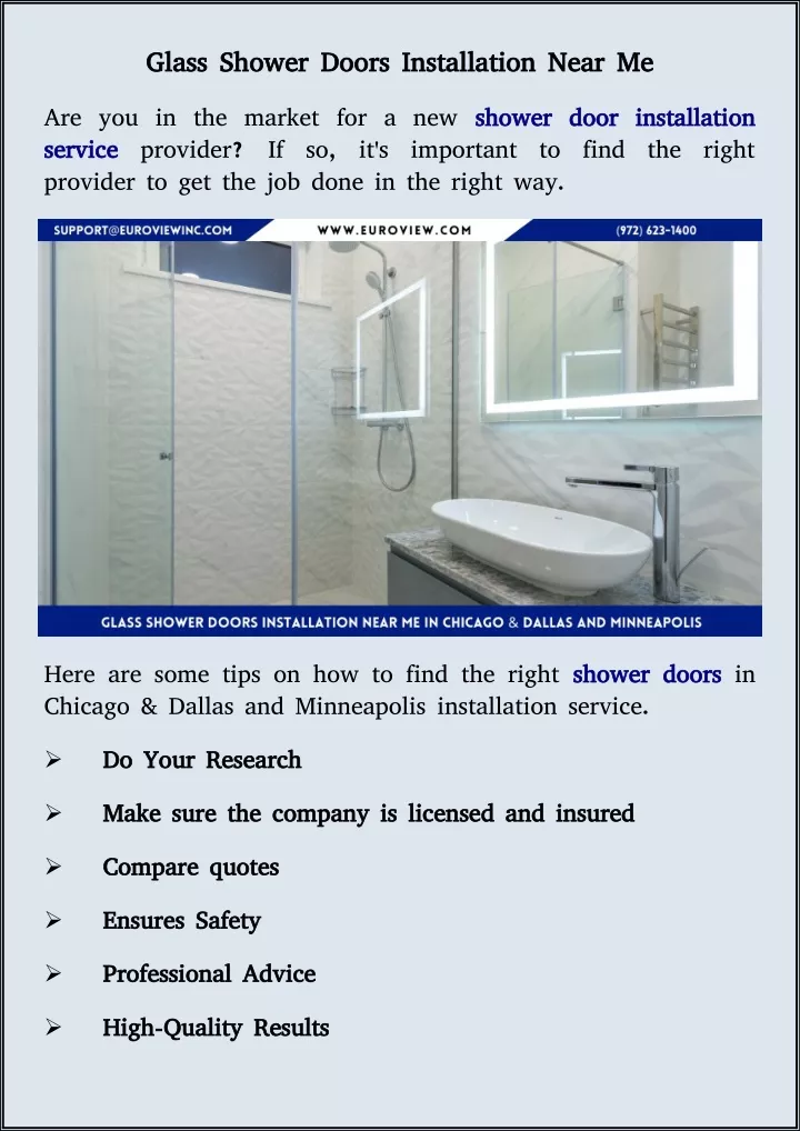 glass glass shower doors installation near