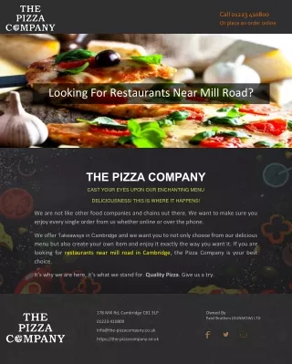 Looking For Restaurants Near Mill Road?