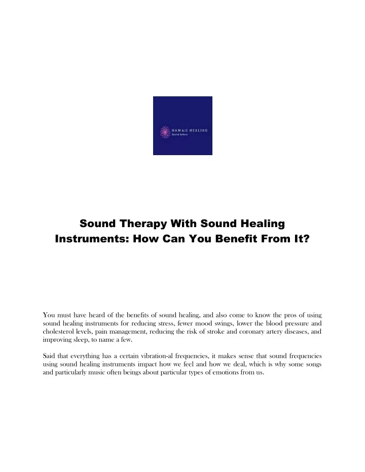 sound therapy with sound healing instruments