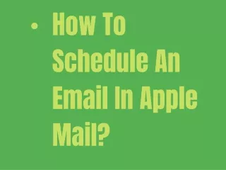 How To Schedule An Email In Apple Mail