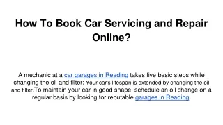 how to book car servicing and repair online