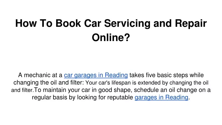 how to book car servicing and repair online