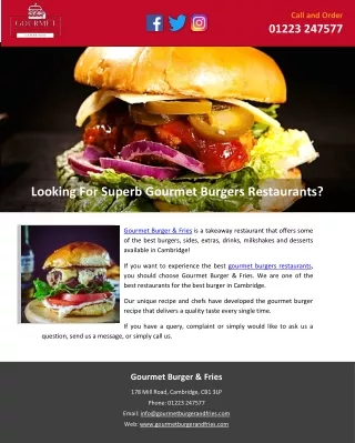 Looking For Superb Gourmet Burgers Restaurants?