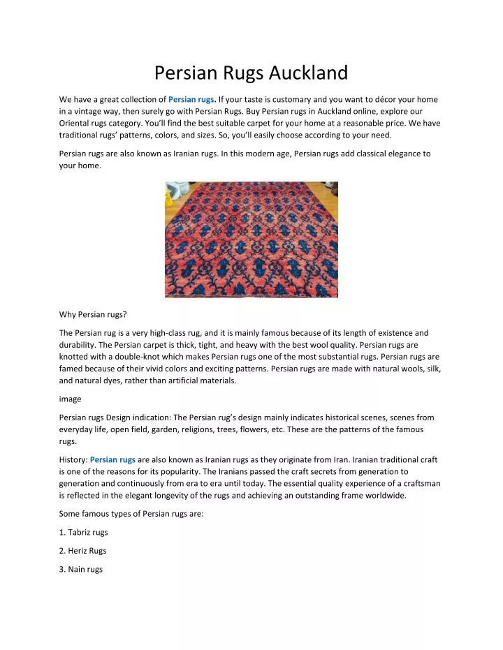 persian rugs auckland