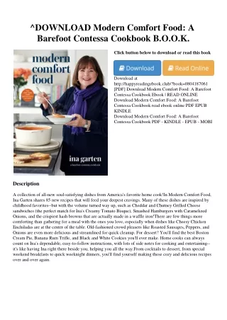 ^DOWNLOAD <[PDF]> Modern Comfort Food A Barefoot Contessa Cookbook <*READ*> B.O.
