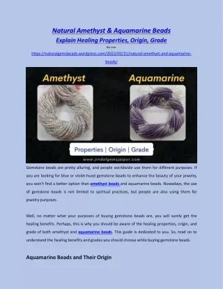 natural amethyst aquamarine beads explain healing