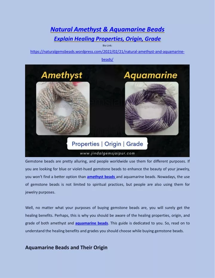 natural amethyst aquamarine beads explain healing