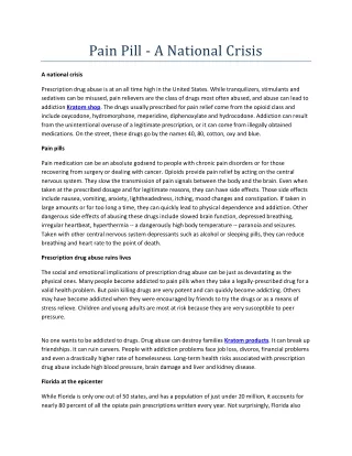 pain pill a national crisis