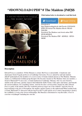 ^#DOWNLOAD@PDF^# The Maidens [Pdf]$$