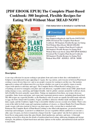 [PDF EBOOK EPUB] The Complete Plant-Based Cookbook 500 Inspired  Flexible Recipe